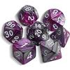 QMAY DND Dice - Set di 7 dadi poliedrici per Dungeon e Dragons MTG RPG D&D D20, D12, D10, D%, D8, D6, D4 (argento misto)