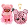 Na! Na! Na! Surprise Na Na Na Surprise Bambola alla Moda 2 in 1 e Borsa Metallizzata Serie Glam - da Collezione - Bambola con Capelli Rosa e Borsetta Rosa a Forma d'orsetto - Cali Grizzly