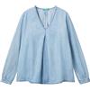 United Colors of Benetton Blusa 5RZKDQ0BD Camicia, Blu, M Donna