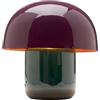 Kare Design lampada da tavolo Mushroom Shiiny Duo Saturday, verde scuro/viola scuro, 20 cm forma di fungo, per scrivania, soggiorno, comodino, abat jour, lampadina non inclusa
