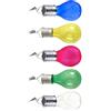 VALICLUD Lampadine Solari LED da Esterno 0,06W IP65, Set 5 Argento | Clip per Fissaggio, Forma a Bulbo in Plastico Trasparente, per Giardino, Feste e Aree senza Rete Elettrica