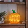 Lights4fun Luci LED Decorative Zucca Halloween 20 Lucette Bianco Caldo Zucca per Interni ed Esterni, Decorazione Autunnale a Batteria con Timer, 15 cm
