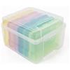 Craftelier - Scatola organizer, trasparente, portatile, con 6 mini scatole colorate per fotografie, artigianato e altri materiali di scrapbooking e lavori manuali. misure: 22 x 18,90 x 13,80 cm.