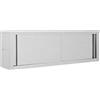 Festnight Mobile Ante Scorrevoli, Mobile Cucina Dispensa, Armadio da Cucina con Ante Scorrevoli Acciaio Inox 150x40x50cm