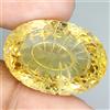 Gemsporium Quarzo Limone Naturale Intagliato Sul Retro Oval 58.42ct 28x20mm Jumbo Gemma