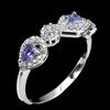 egemdiamond 925 Argento Sterling Non Scaldato Pera Blu Tanzanite 4x3mm Finto Cz Ring Size 8