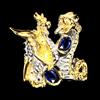 GemsPorium 925 Anello Argento Sterling Ovale Cianite 6x4mm Dragon Gemma Gioielli Misura 8.5