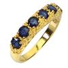 Gemsporium Anello Gemsporium in Argento 925 con Zaffiro Blu Naturale Round 4mm, Mis. 8