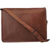 Fatto a mano Handmade Borsa Messenger Laptop in Vera Pelle Marrone Business India Soft