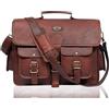 Fatto a mano Borsa A Tracolla In Vera Pelle Vintage Per Uomo 22" Messenger