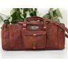 Fatto a mano 25" Borsa Weekend Uomo Vera Pelle Marrone Vintage Borsone Duffel Viaggio