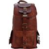 Fatto a mano Zaino Vintage In Vera Pelle Handmade Uomo Borsa Laptop Marrone 9x18x9 In