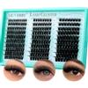 GEMERRY 300 Pezzi Ciglia Finte Ciuffetti Ciglia Finte Extension Ciglia Lash Cluster DIY Eyelash Extension a Casa per Principianti Naturali Lashes (60D+80D+100D,8-16mm)