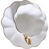 JEWEDECO Set Tazza Caffè Europea Vintage in Ceramica 180ml Piattino | Bianco, Bocca Ampia e Bordo Liscio, Finitura Curata, per Ristorante e Caffetteria