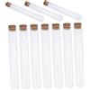 Cabilock Barattolo Per Fiammiferi in Vetro Tappo in Legno 43 Ml, Provetta Rotonda Resistente Per Conservazione Domestica e Decorazione, Set Da 10 Pezzi Multifunzionale Per Arredamento e Regalo