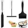 Zhixifan 3 Pezzi Spatola per Crêpe Set, Spatola per Crêpe in Acciaio Inox 304 e Silicone, Distributori per Pancake a T, Pennello da Forno, per Utensili da Cucina, Cucinare e Cuocere in Casa