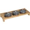 Staub Tavola da portata in ghisa Staub per 3 mini cocottes in bambù 42 cm x 16 cm