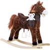 DEUBA® Cavallo Peluche a Dondolo in Legno con Suoni Animale a dondolo Giochi Infanzia Gioco Bambini Giocattolo Regalo