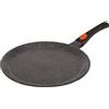 KAMBERG 0008051 Padella per omelette, diametro massimo 28 cm, ghisa/alluminio fuso, adatta per fornelli a induzione, rivestimento antiaderente, manico rimovibile