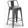 AHD Amazing Home Design Sgabello da bar in metallo in stile industriale con schienale Steel Top - Grigio
