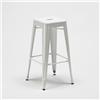 AHD Amazing Home Design Sgabello da bar 76cm in metallo per bar e cucina Steel Up - Bianco