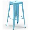 AHD Amazing Home Design Sgabello da bar 76cm in metallo per bar e cucina Steel Up - Azzurro