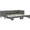 vidaXL Letto allungabile in tessuto grigio scuro 90x190 cm