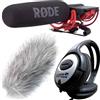 Rode VideoMic Rycote con parabrezza e cuffie