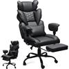 Vigevee Sedia da gaming Vigevee, sedia da ufficio, poltrona direzionale, sedia da scrivania ergonomica con funzione massaggio, sedia girevole, sedia da gaming