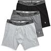 Polo Ralph Lauren Men's Stretch Classic Fit Boxer Briefs, Trunks & Long Leg Available, 3-Pack, Andover Heather/Charcoal Heather/Black-3 Pack, Large