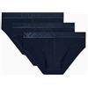 Emporio Armani Slip da Uomo Shiny Logoband Pack 3 Pezzi, Blu, S, Blu, S