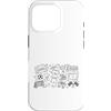 Soccer Doodle Art Custodia per iPhone 16 Pro Calcio Calcio Giorno Doodle Giocatore Fan