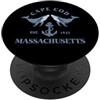 Fashion Book Cape Cod Massachusetts Ancora nautica vintage con balene PopSockets PopGrip Adesivo
