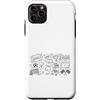 Soccer Doodle Art Custodia per iPhone 11 Pro Max Calcio Calcio Giorno Doodle Giocatore Fan