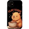 Pottery Capybara Outfit Custodia per iPhone 11 Divertente costume Clay Vibes per gli amanti di Potter e Capibara