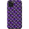 Curved Motion Abstract Gifts And Tees by Custodia per iPhone 11 Pro Max Anni Ottanta Blu Lilla Su Grigio Astratto Curva Ripetizione Pattern