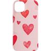 Cute Red Hearts Pattern Gifts Custodia per iPhone 14 Plus Giorno di San Valentino giocoso motivo cuore rosso