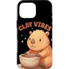 Pottery Capybara Outfit Custodia per iPhone 16 Pro Max Divertente costume Clay Vibes per gli amanti di Potter e Capibara