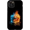 Cool Ice Outfit Custodia per iPhone 11 Pro Cubo caldo e freddo per gli amanti del costume delle fiamme ghiacciate