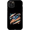 Cosmic Dreamer Design Custodia per iPhone 11 Pro Laser Eyes Pizza Surfer Cat Retro Vaporwave Space
