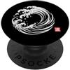 Japanese Kanji Art Apparel Arte minimalista giapponese Great Wave PopSockets PopGrip Adesivo