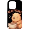 Pottery Capybara Outfit Custodia per iPhone 15 Pro Divertente costume Clay Vibes per gli amanti di Potter e Capibara