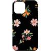 Floral Aesthetic Flower Botanical Gifts Custodia per iPhone 12 mini Micro Floreale Ditsy Nero Fiori Floreali