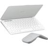 Logitech Keys-To-Go 2 e Mobi Fold, tastiera sottile con coperchio e mouse pieghevole, leggeri, portatili, Bluetooth, per PC Windows, Mac, Android, Chromebook, iPad, ITA QWERTY -Grigio Pallido & Bianco
