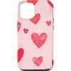 Cute Red Hearts Pattern Gifts Custodia per iPhone 12/12 Pro Giorno di San Valentino giocoso motivo cuore rosso