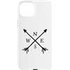 Fun Designs Custodia per iPhone 15 Plus Bussola frecce Nord Sud Est Ovest Avvent