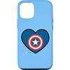Marvel Custodia per iPhone 15 Pro Marvel Captain America Avengers Heart Love San Valentino
