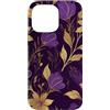 Floral Aesthetic Flower Botanical Gifts Custodia per iPhone 14 Pro Max Modello floreale viola scuro di stile di lusso