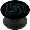 Fibonacci Golden Ratio Geometry Mathemat Matematica della geometria a spirale del cerchio della sezione aurea di Fibonacci PopSockets PopGrip Adesivo