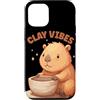 Pottery Capybara Outfit Custodia per iPhone 12/12 Pro Divertente costume Clay Vibes per gli amanti di Potter e Capibara